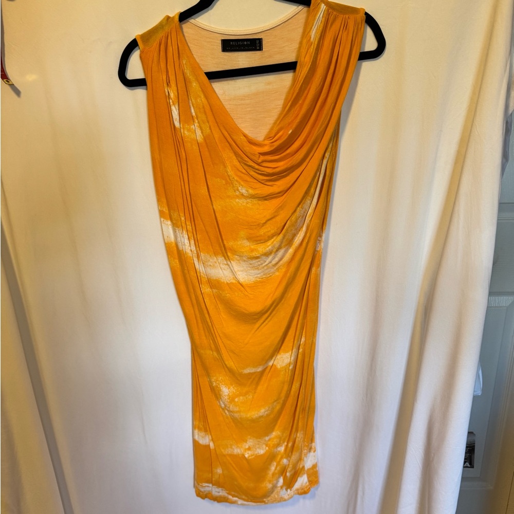 Orange Tie-Dye Dress